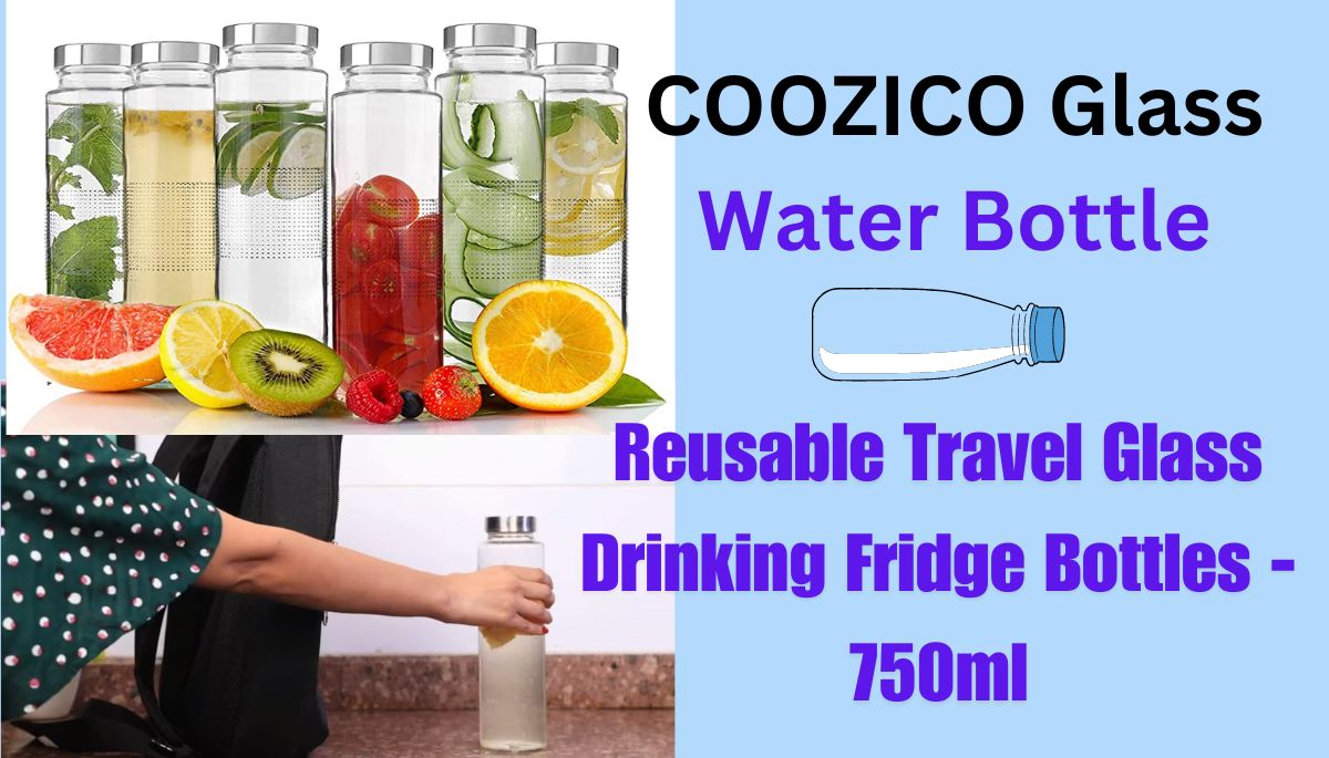 COOZICO Glass Water Bottle